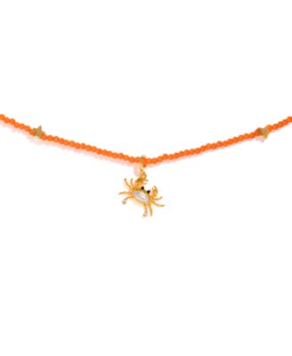 Crystal Sandy Crab Beaded Necklace