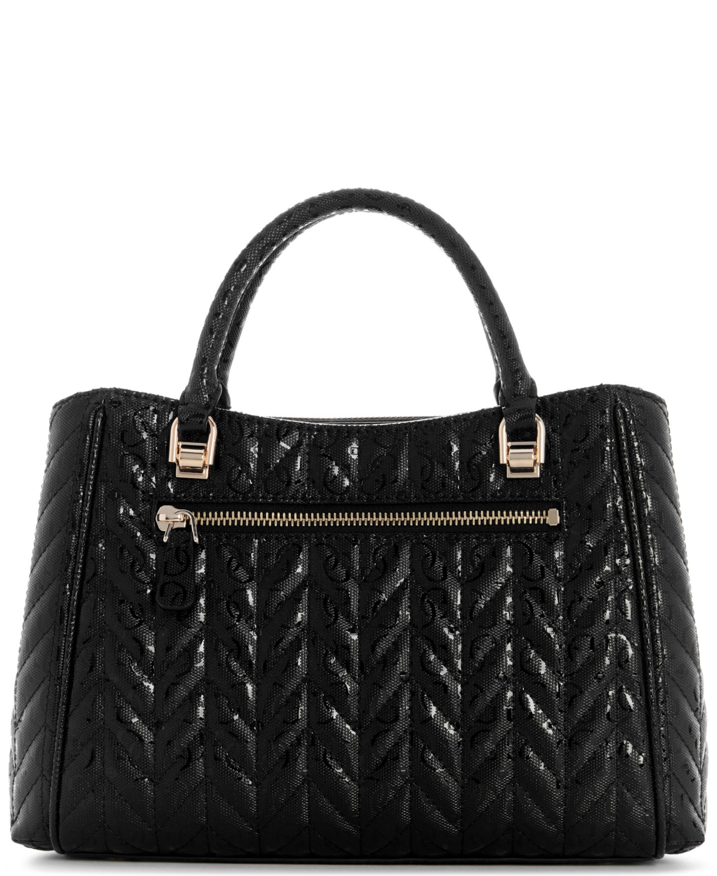 Женская сумка GUESS Stacey Girlfriend Small Satchel Handbag, цвет: Чёрный — фото 2