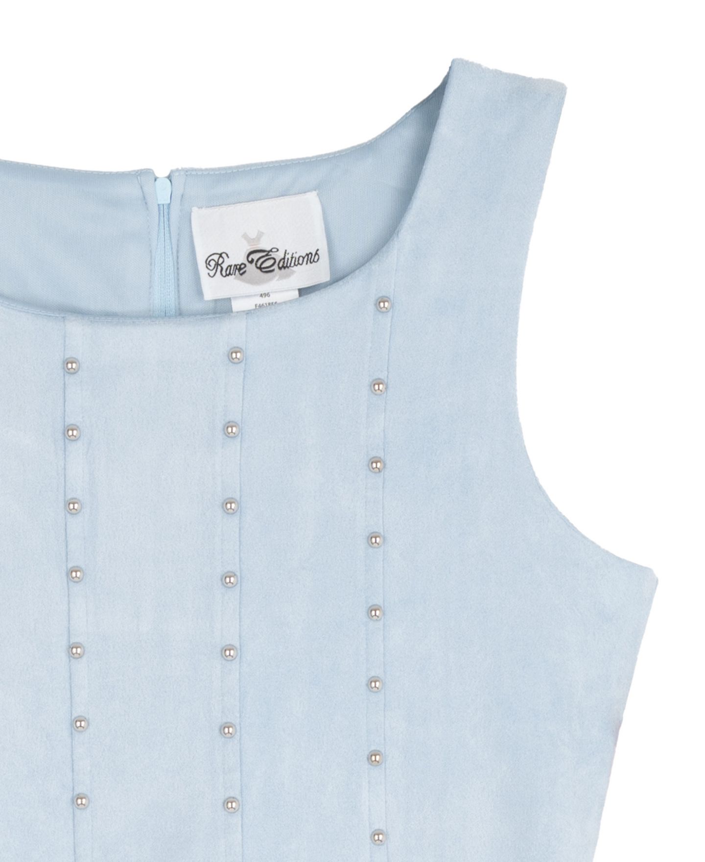 Платье Rare Editions Studded Mock Corset Fringe 2-Tiered Dress для девочек, цвет: Светлый синий — фото 6