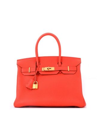Birkin 30 Handbag Orange Togo with Gold Hardware