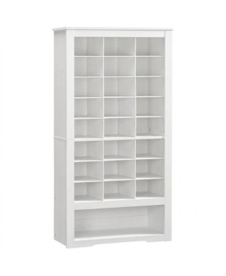 9-Tier Shoe Rack Cabinet with 24 Compartments and Hanging Hooks