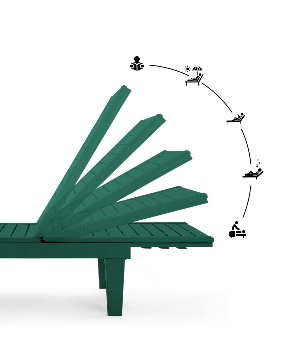 Nestl Set of Adjustable and Waterproof Outdoor Patio Chaise Lounge Chairs