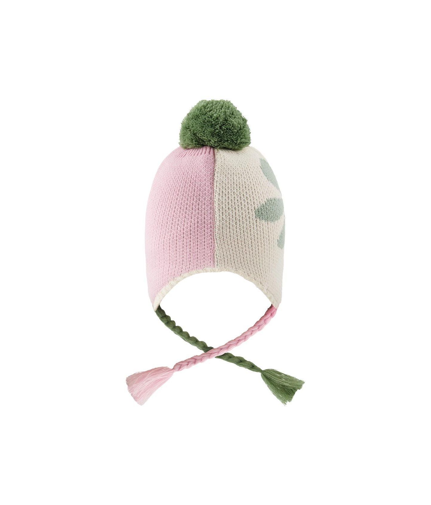 Шапка Deux par Deux Winter Peruvian Knit Hat для девочек, цвет: Розовый / Зелёный — фото 3
