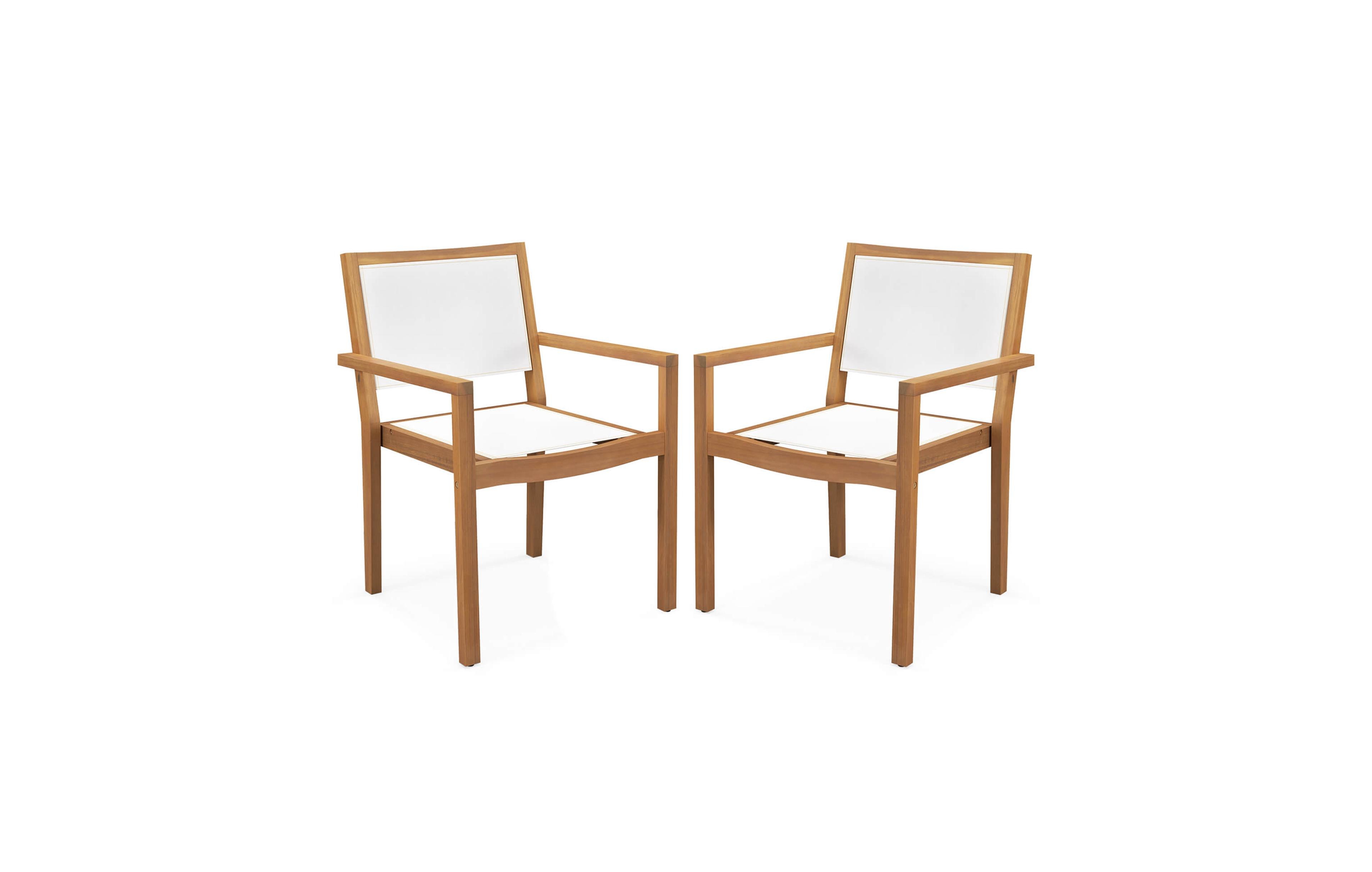 Costway Stackable Dining Chair Set of 2 with Wear-resistant Fabric and Breathable Backrest