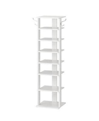 8-Tier Vertical Wooden Shoe Organizer Rack