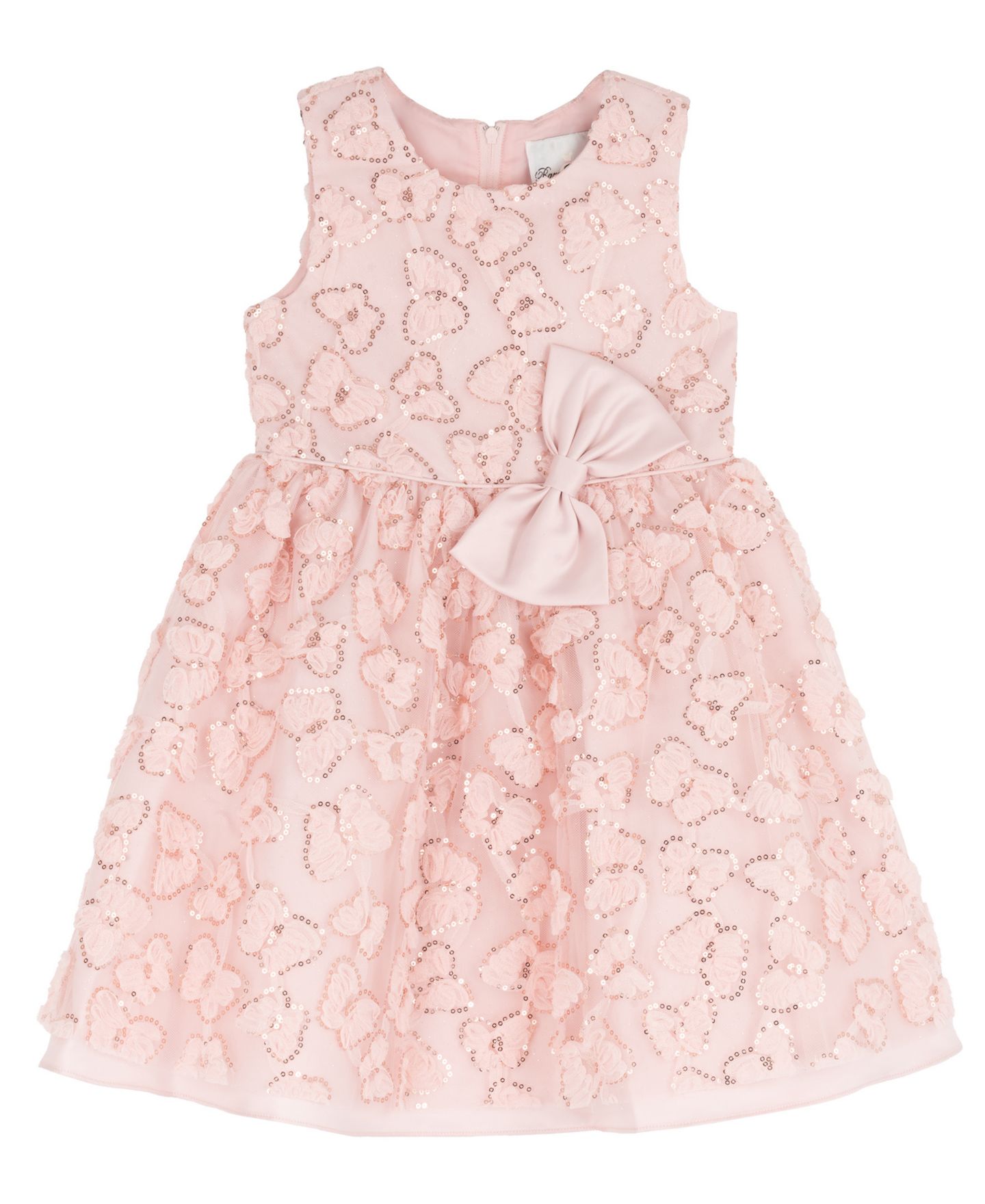 Платье Rare Editions Butterfly Soutache Satin Bow Dress для девочек, цвет: Пудровый — фото 4
