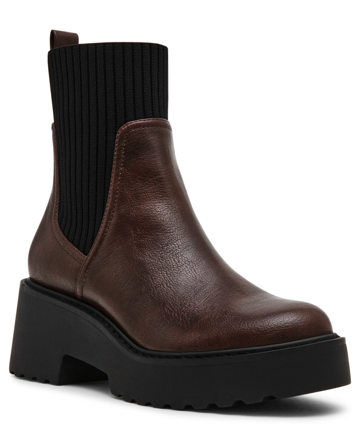 Dv Dolce Vita Women's Zepplin Lug Sole Chelsea Booties In Brown Smooth