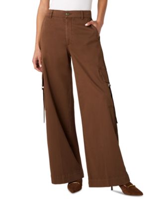 Women's Mid-Rise Cargo Wide-Leg Pants