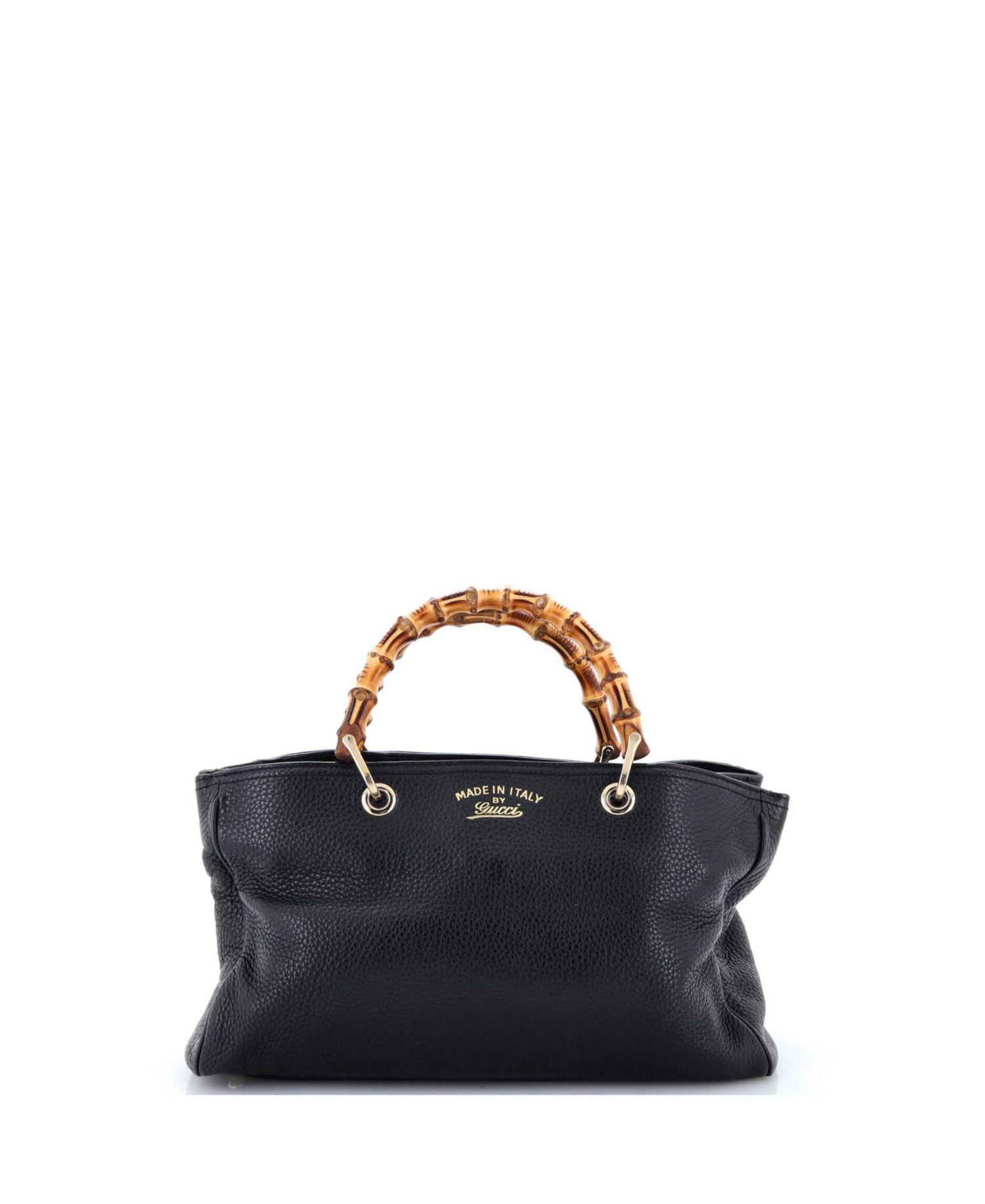 Medium Bamboo Shopper Tote Leather