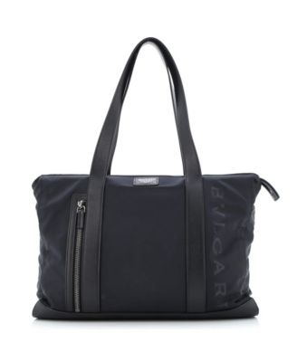Medium Fragment Zip Tote Nylon with Leather