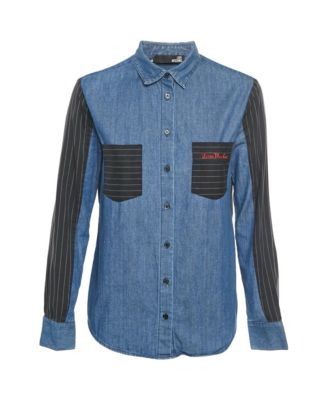 Women's Beaded Cotton Belted Shirt