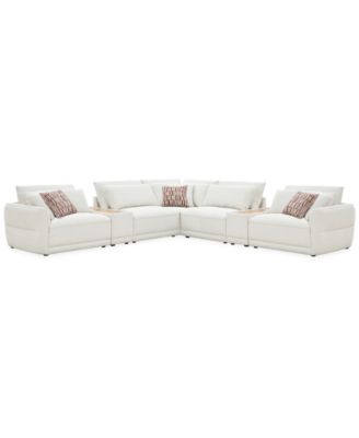 Evandro 7-Piece L-Shaped Sectional Sofa Set (LAF Chair. RAF Chair, 2 Armless Chair, Corner, 2 Console)
