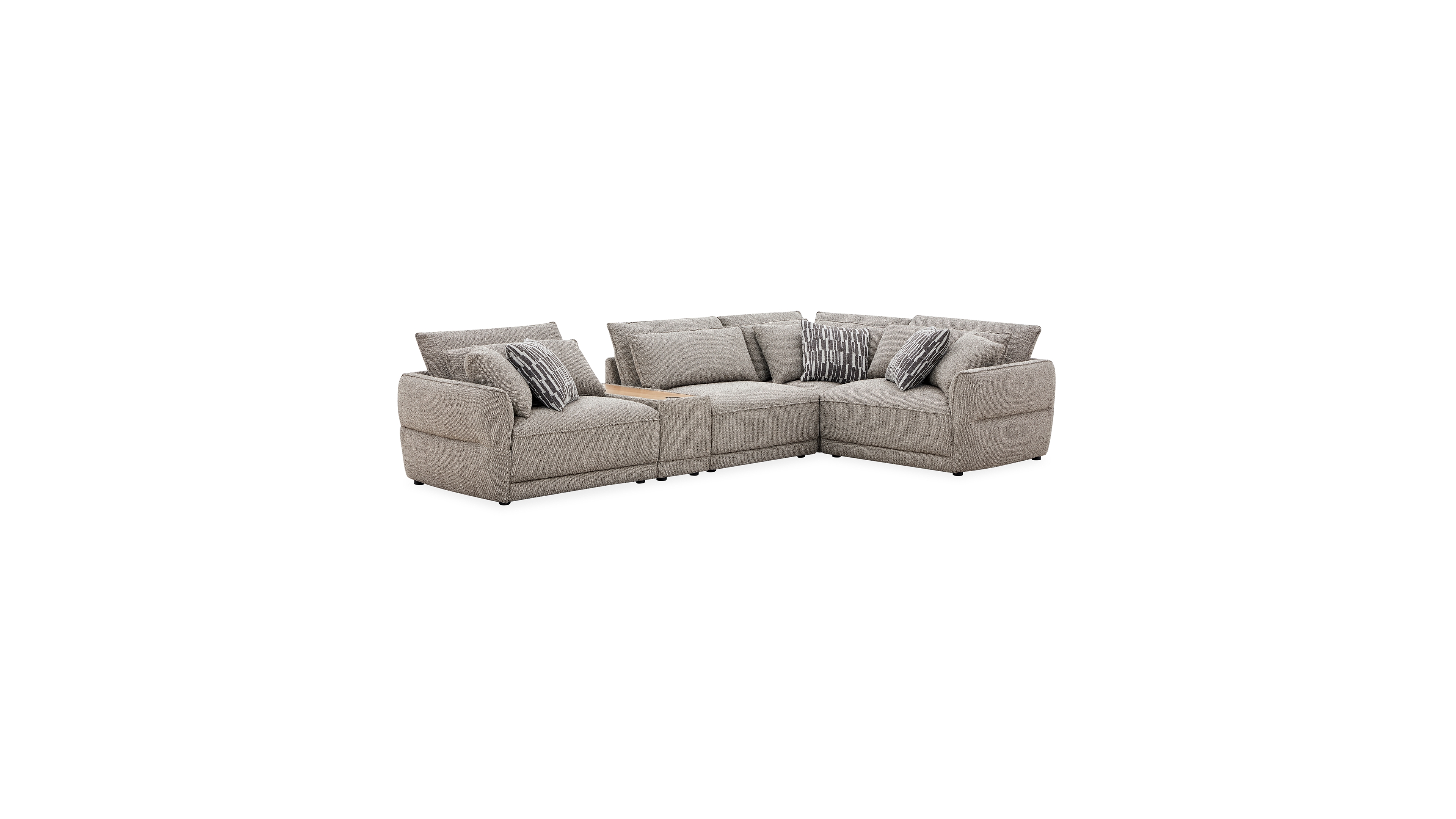 Evandro 5-Piece L-Shaped Sectional Set (Laf Chair, Raf Armless Corner & Console), Macy's Exclusive
