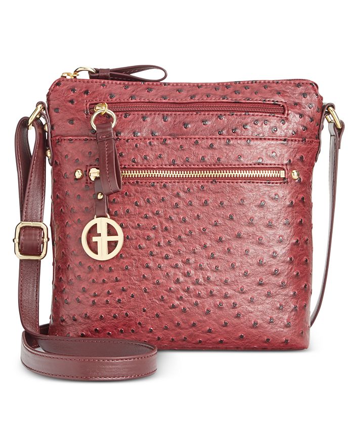 Giani Bernini Embossed Faux Ostrich Crossbody, Created for Macy's Macy's