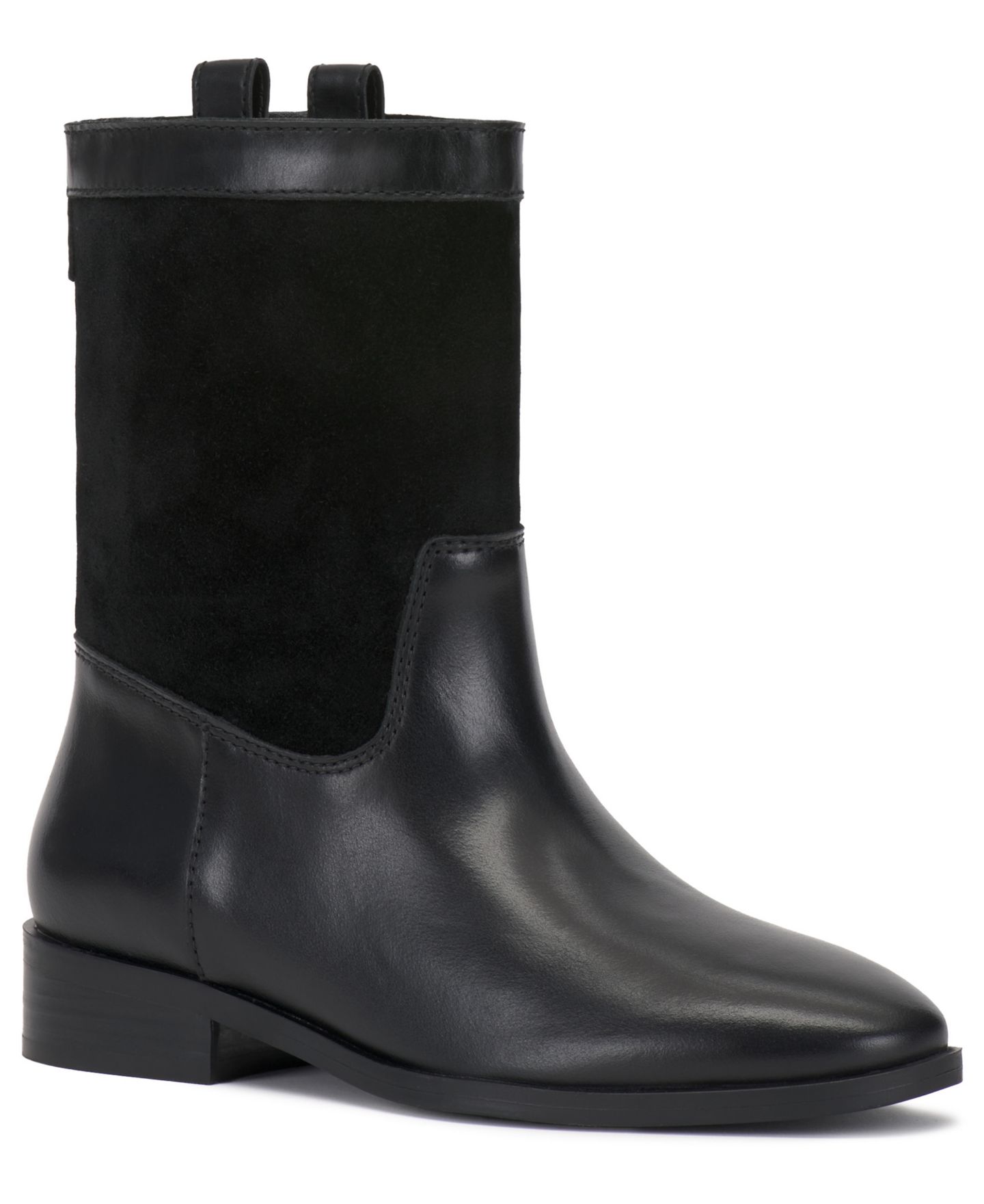 Женские ботинки Vince Camuto Bezzley Mid Shaft Riding, цвет: Чёрный кожаный — фото 1