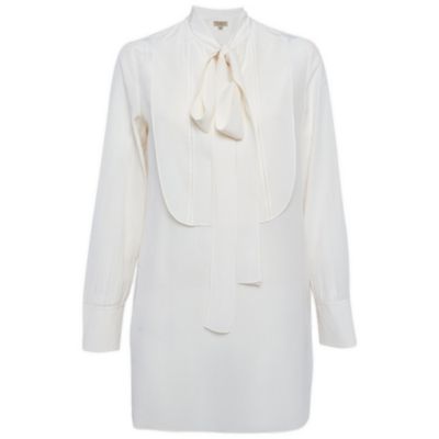 Women's Silk Neck Tie Long Sleeves Top