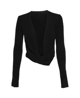 Women's Rib Knit Twisted Cardigan