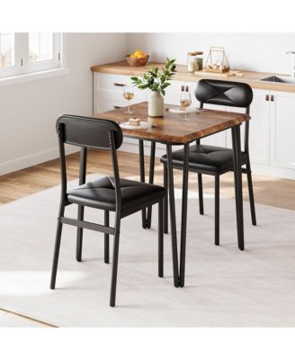 2-Piece Upholstered Dining Set – Kitchen Table & Chairs for Small Spaces