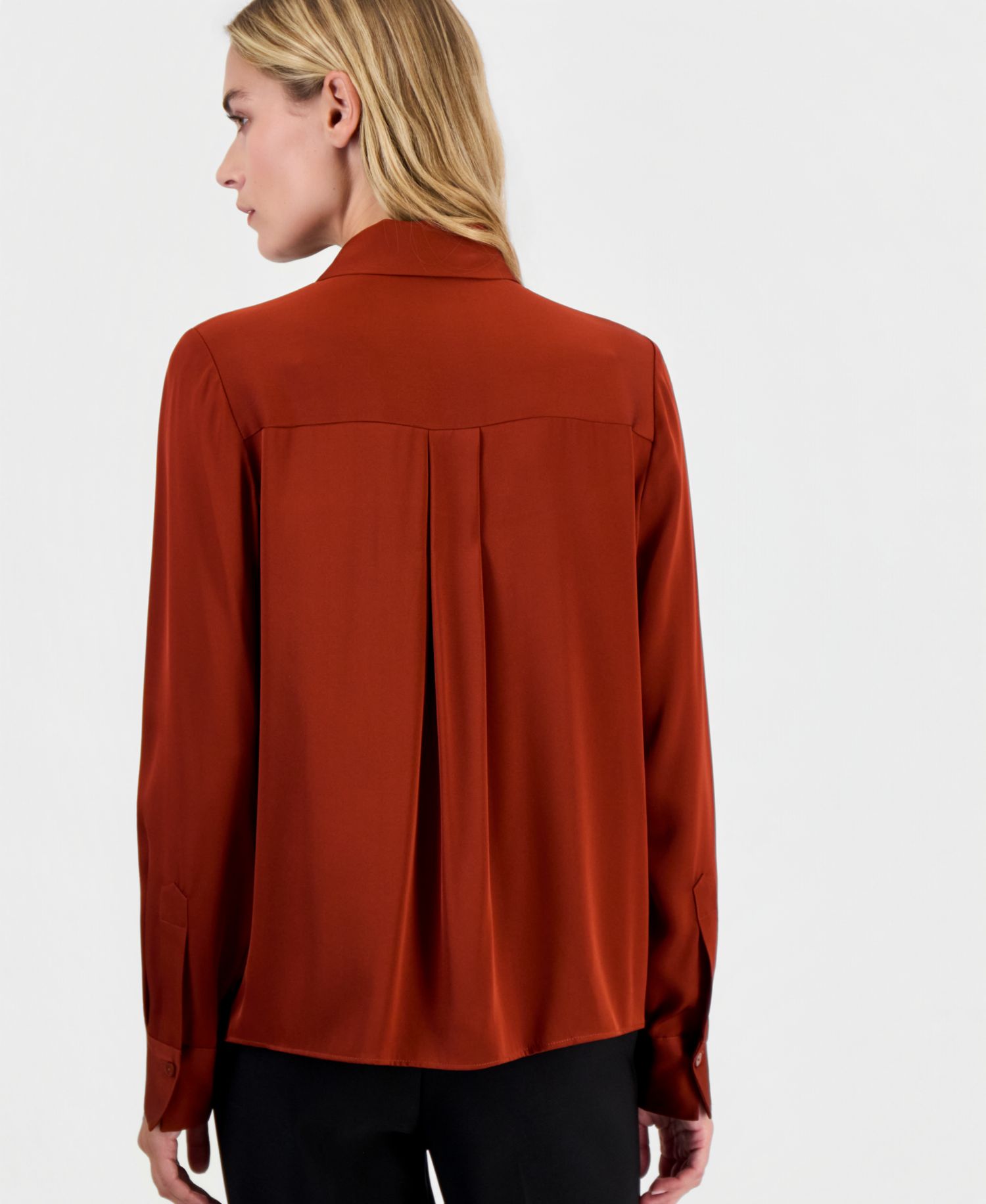 Women's Solana Long-Sleeve Button-Down Silk-Blend Blouse