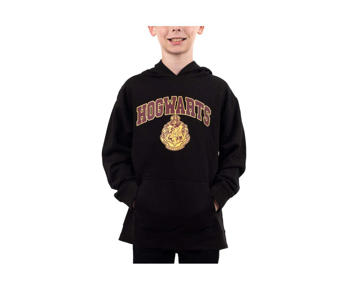 Hogwarts Crest Youth Boys Black Hooded Sweatshirt