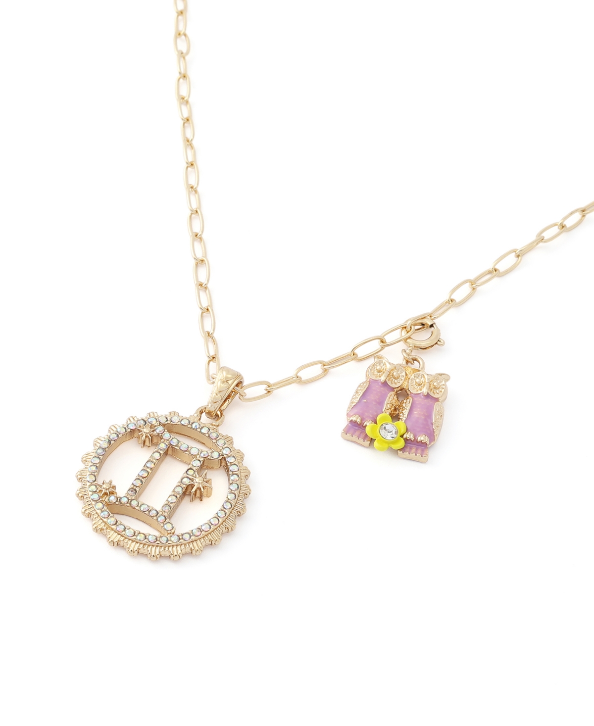 Betsey Johnson Faux-Stone Gemini Celestial Pendant Necklace Charm Zodiac Set