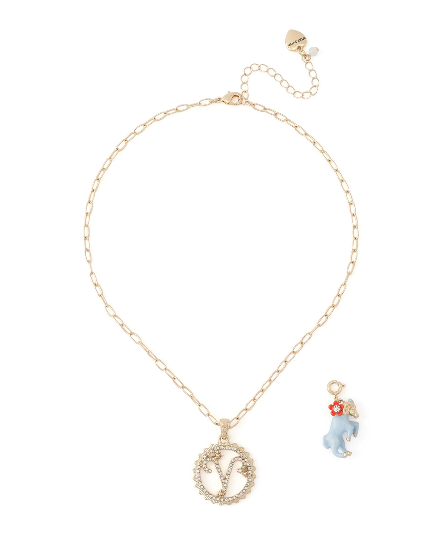 Faux-Stone Aries Celestial Pendant Necklace Charm Zodiac Set