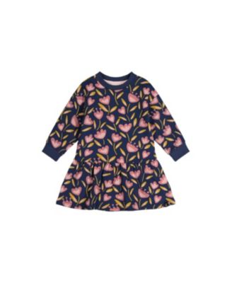 Toddler Girls 2T - 5T French Terry Dress Tulip Print