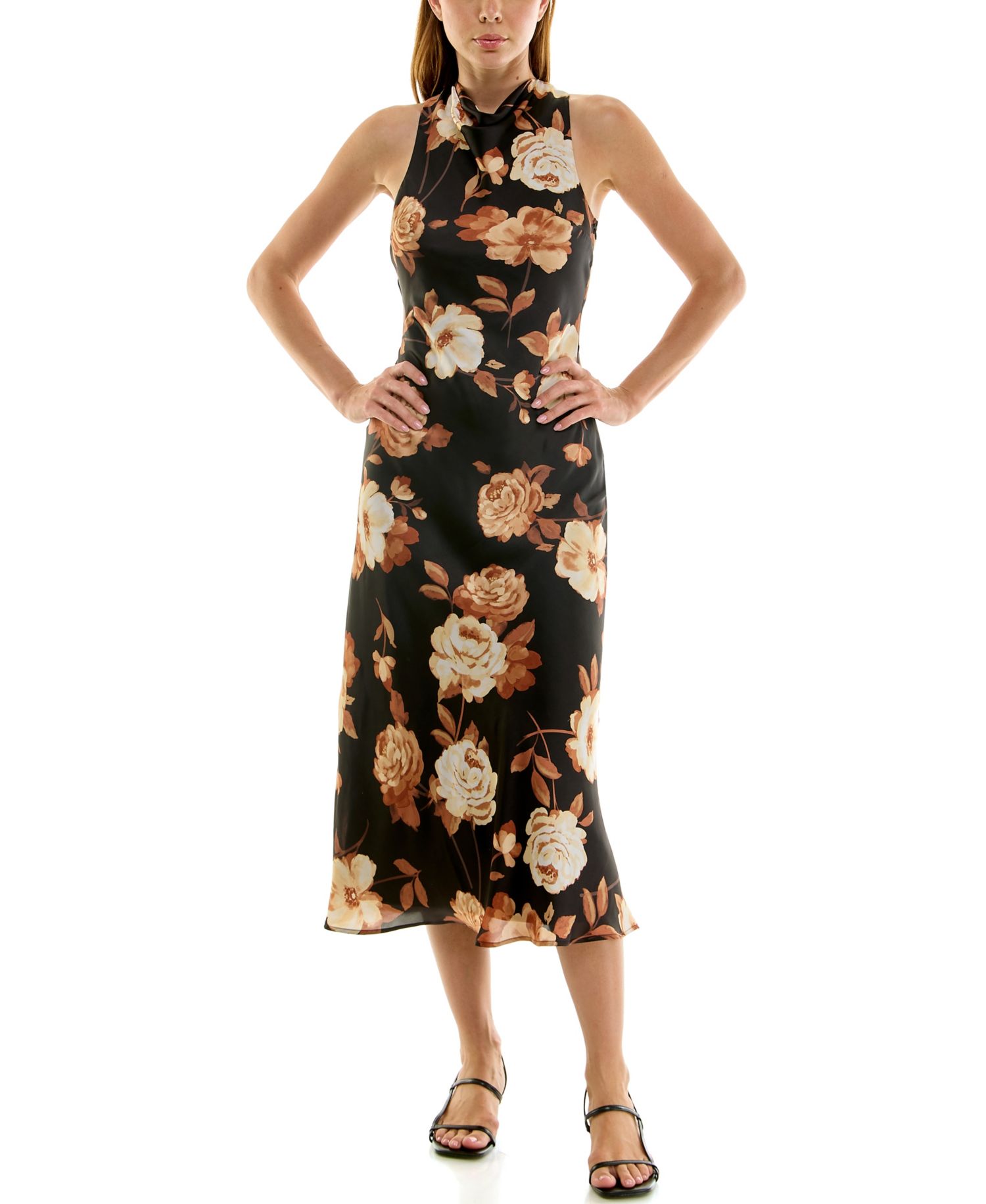 Juniors' Sleeveless Cowl Neck Dress