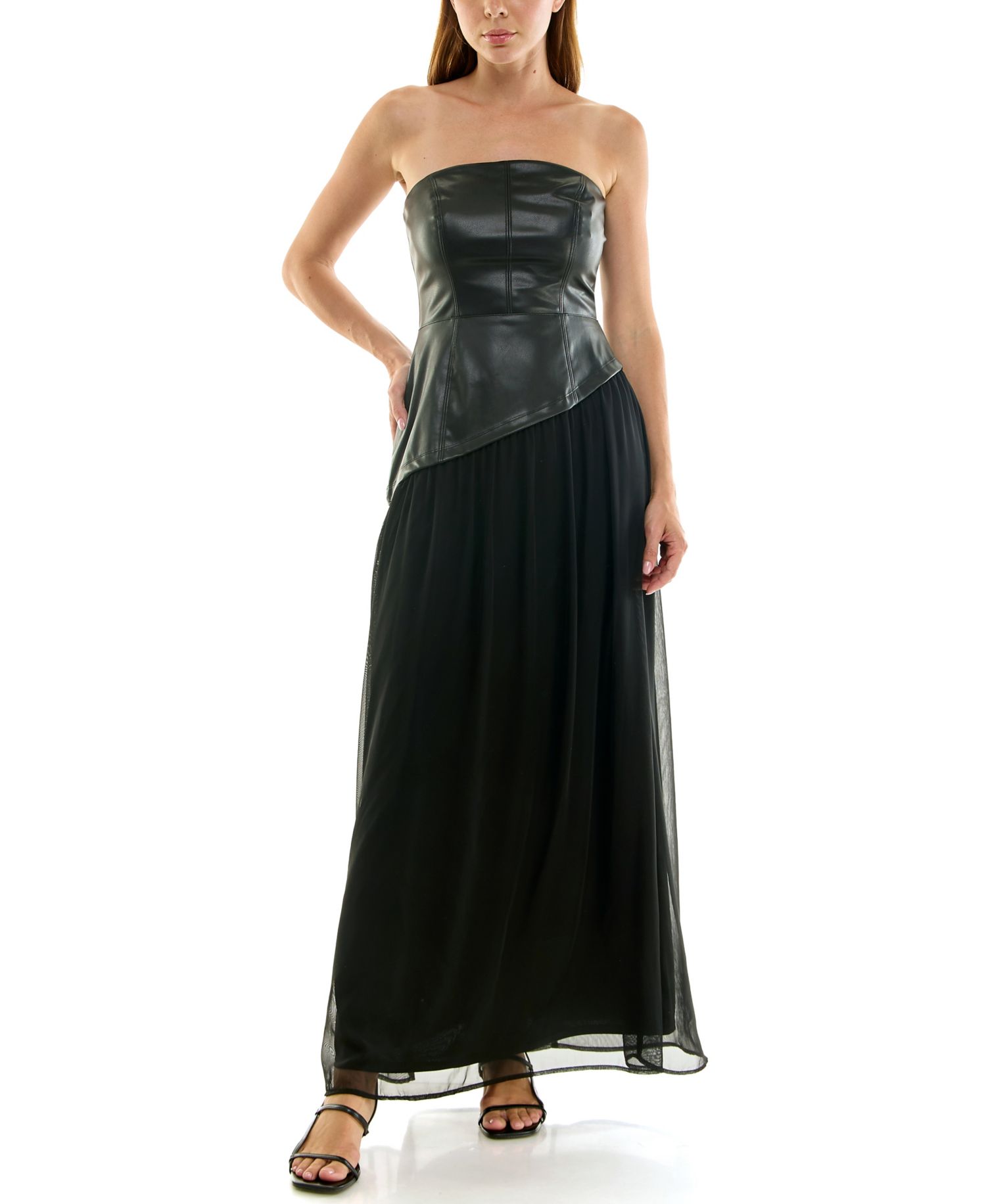 Juniors' Sweetheart Neck Midi Dress