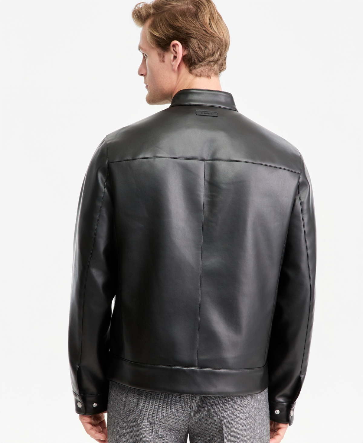 Calvin Klein Men's Leather Moto Jacket