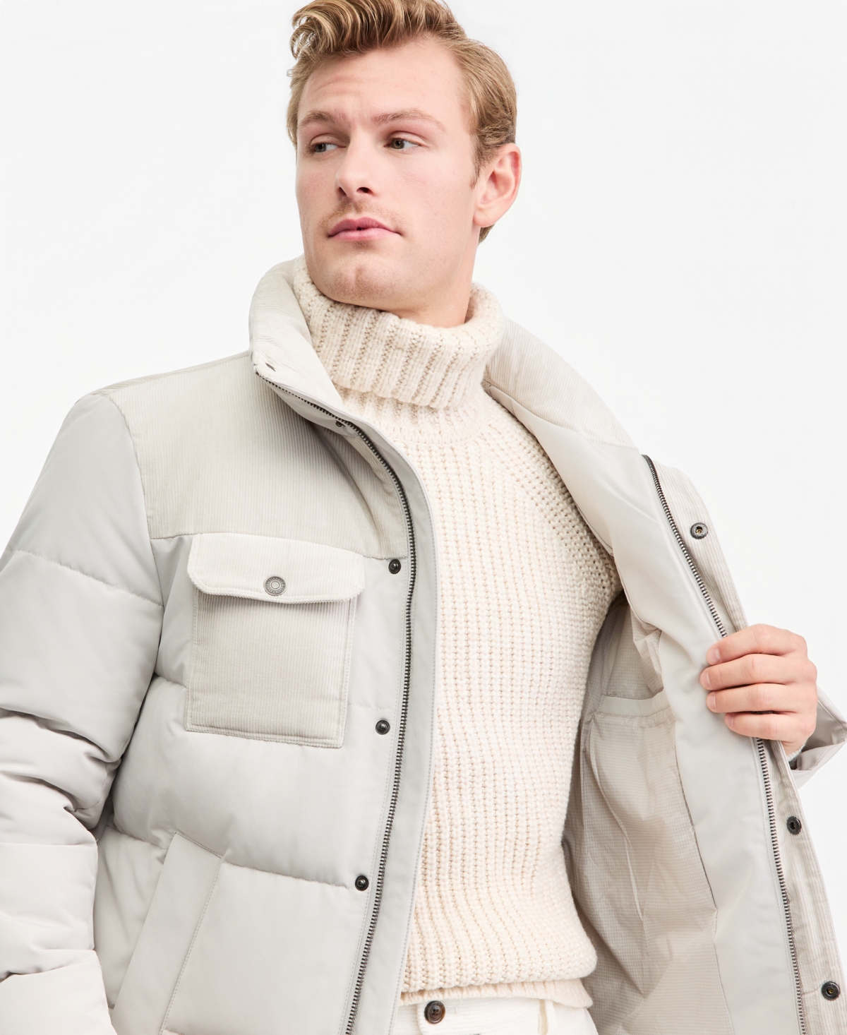 Levi's Men's Mixed-Media Puffer Jacket