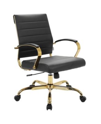 30 PCS Benmar Swivel Ergonomic Leather Office Chair with Gold Accents and Adjustable Height for Home Office