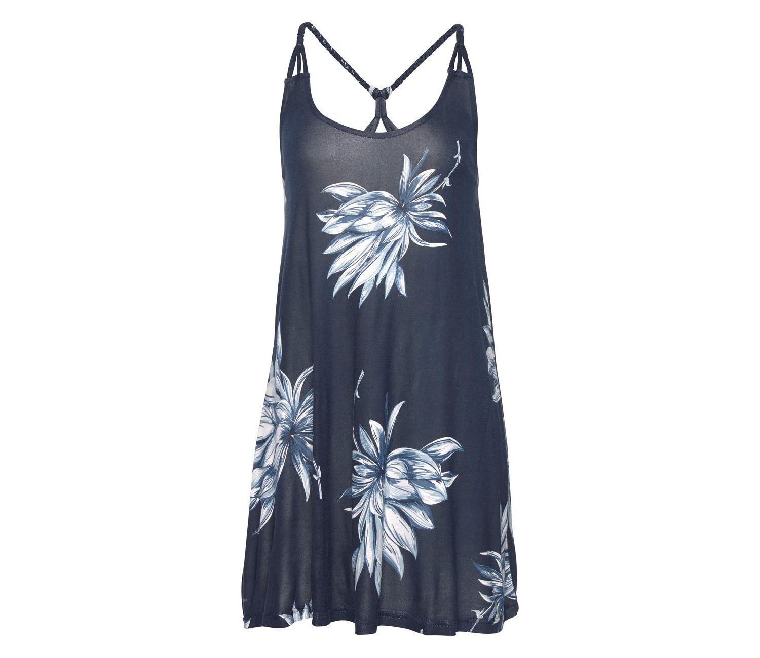 Women's Viscose Printed Beaded Strap A-Line Scoop-Neck Short Dress