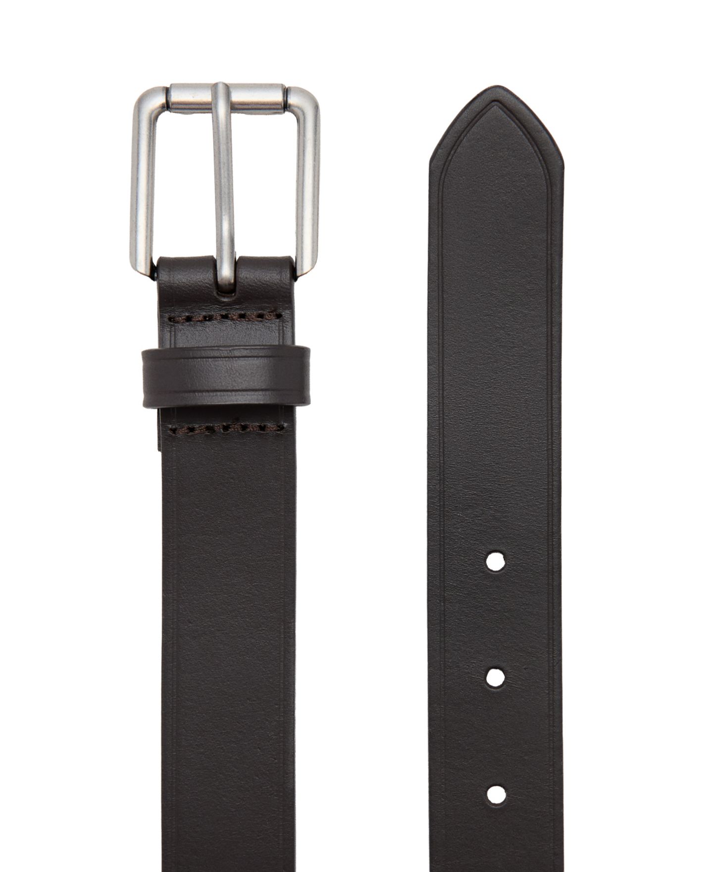 Мужской ремень MANGO Square Buckle Leather Belt, цвет: Коричневый — фото 2