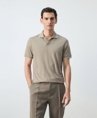 Men's Plain Ribbed Polo Shirt