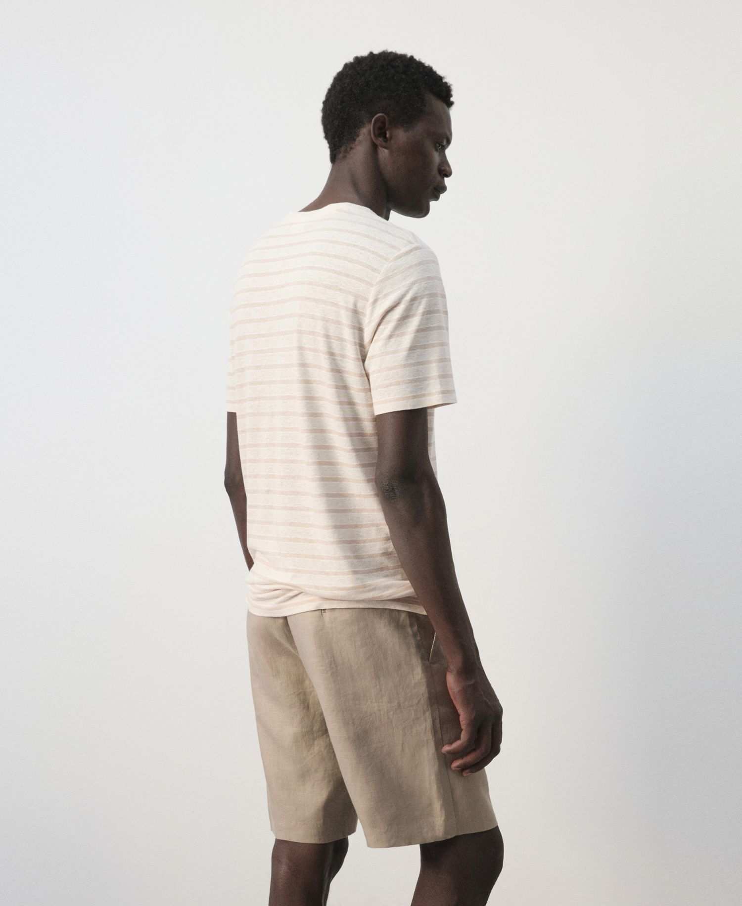 Men's Striped Linen T-Shirt
