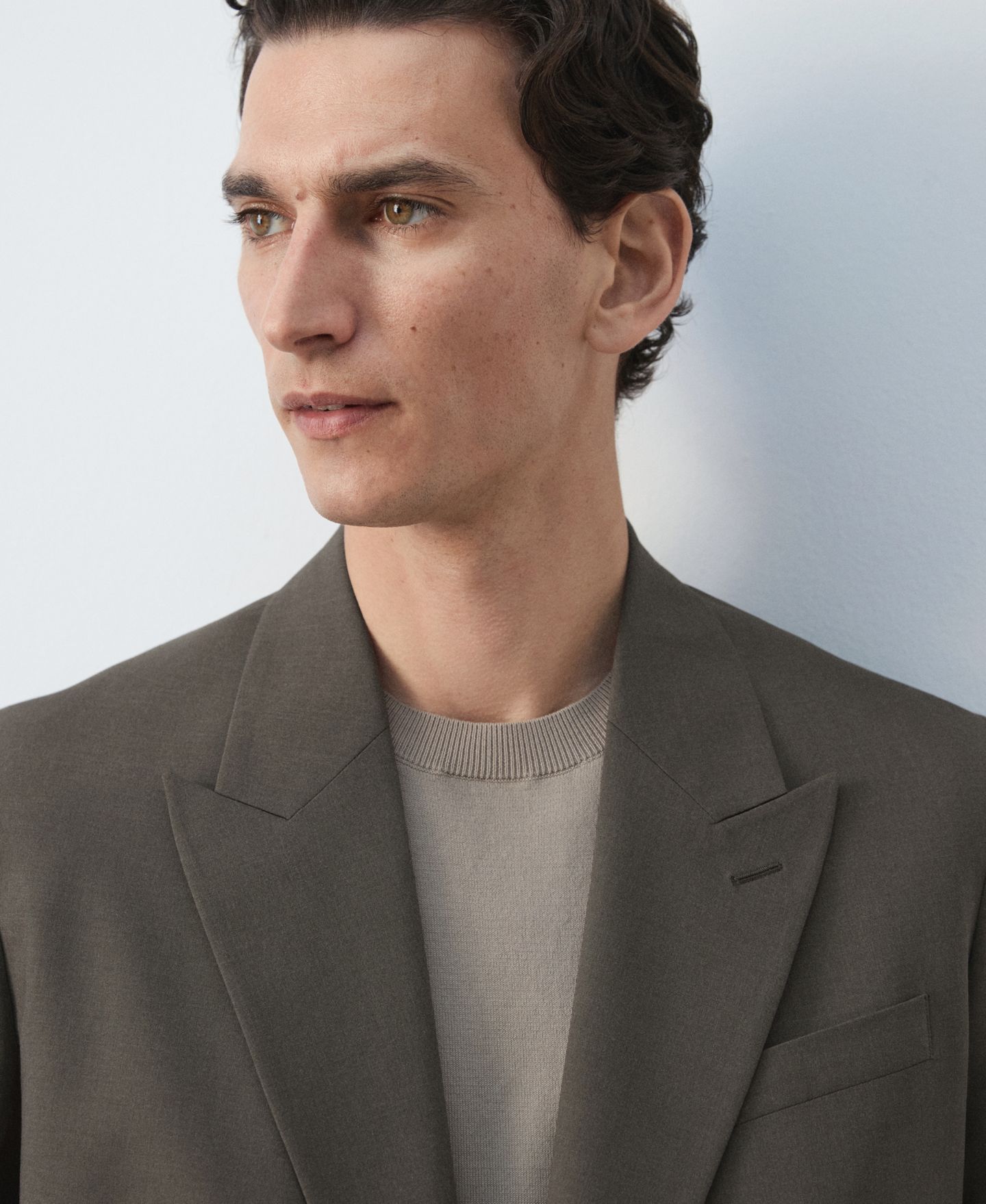 Мужской пиджак MANGO Boston Regular-Fit Double-Breasted Suit Blazer, цвет: Средний коричневый — фото 3