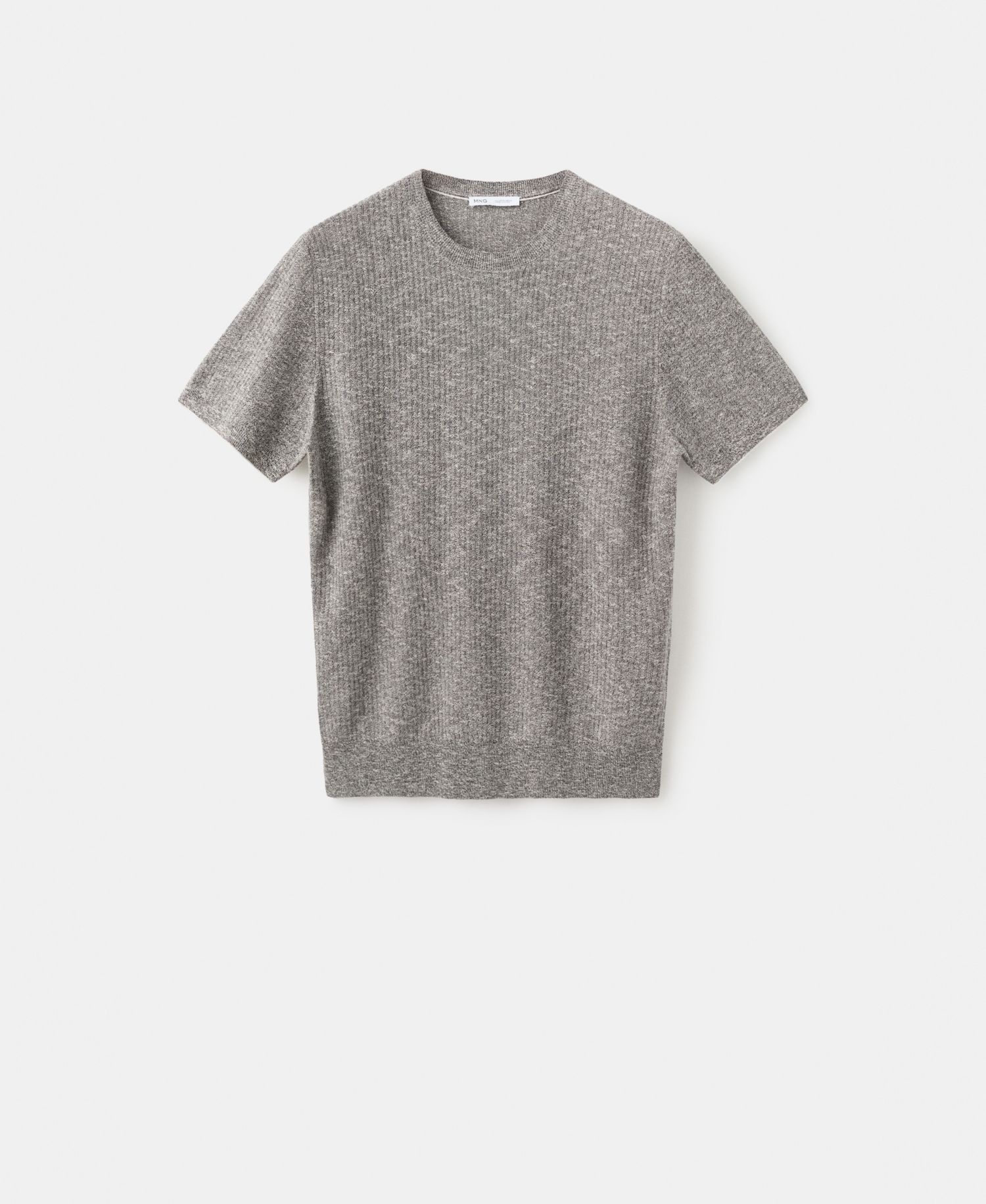 Men's Ribbed Linen-Cotton Blend T-Shirt