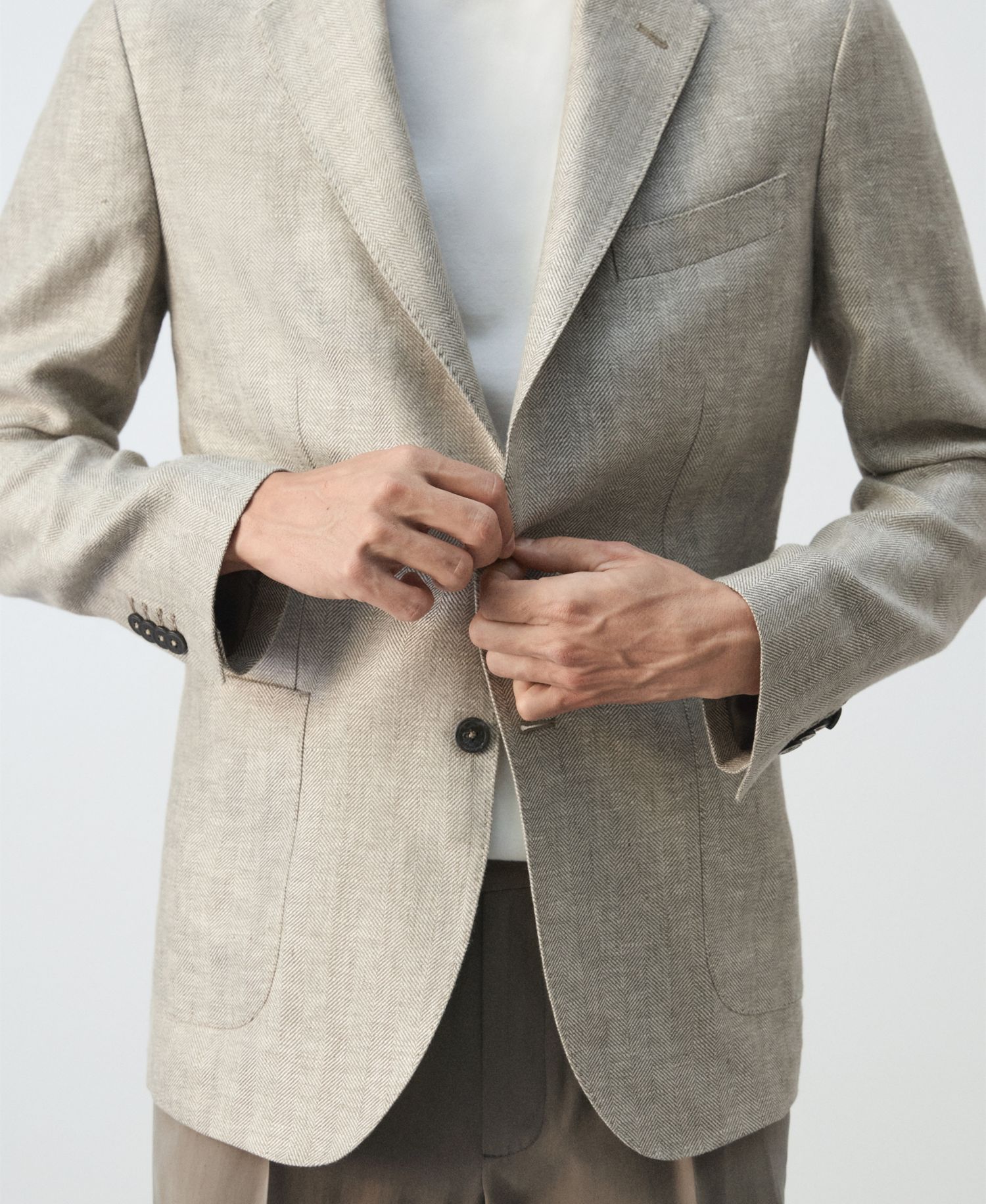 Men's Slim-Fit Linen Blazer