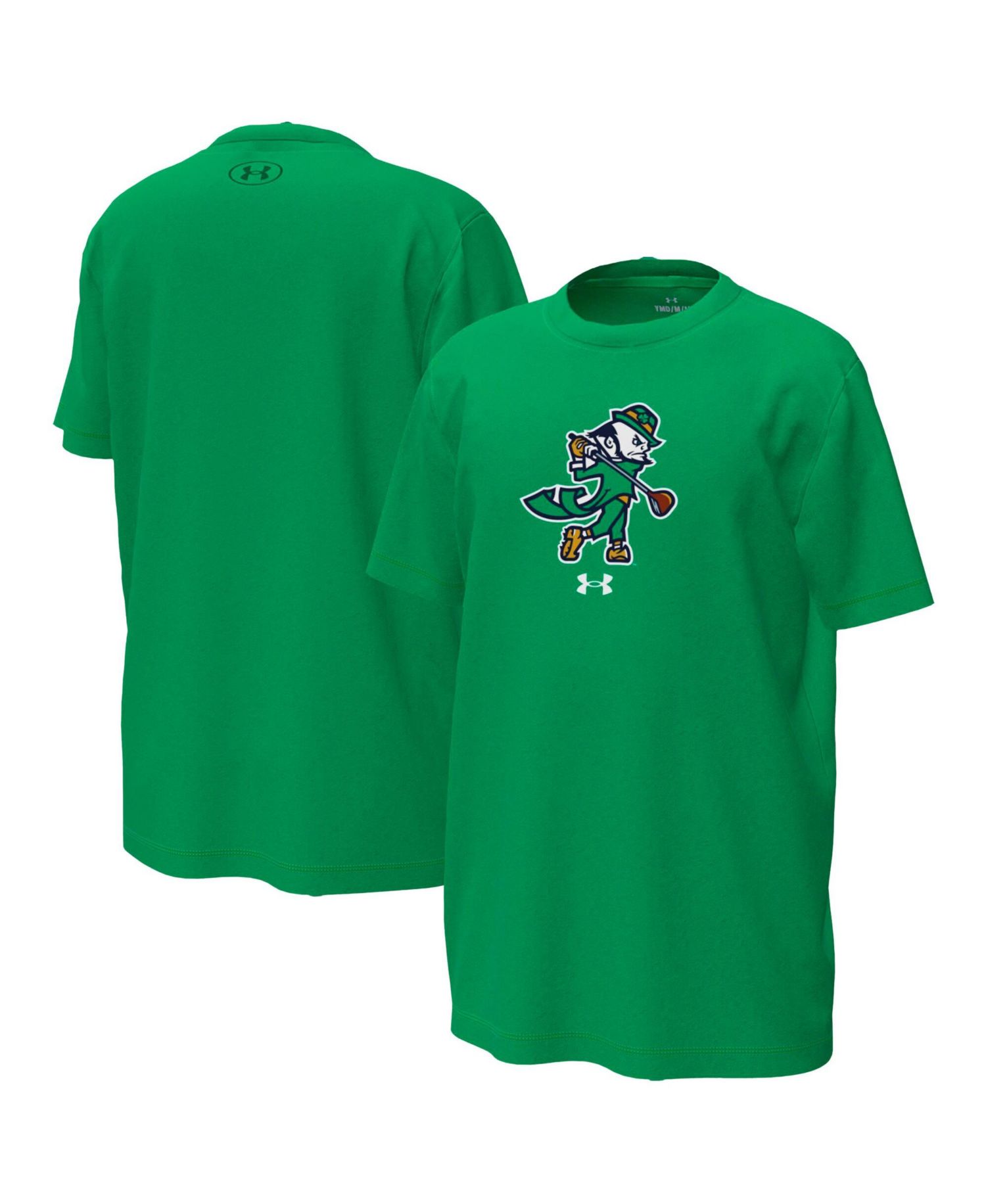 Big Boys and Girls Kelly Green Notre Dame Fighting Irish Golfing Leprechaun Tech Stretch Performance T-Shirt