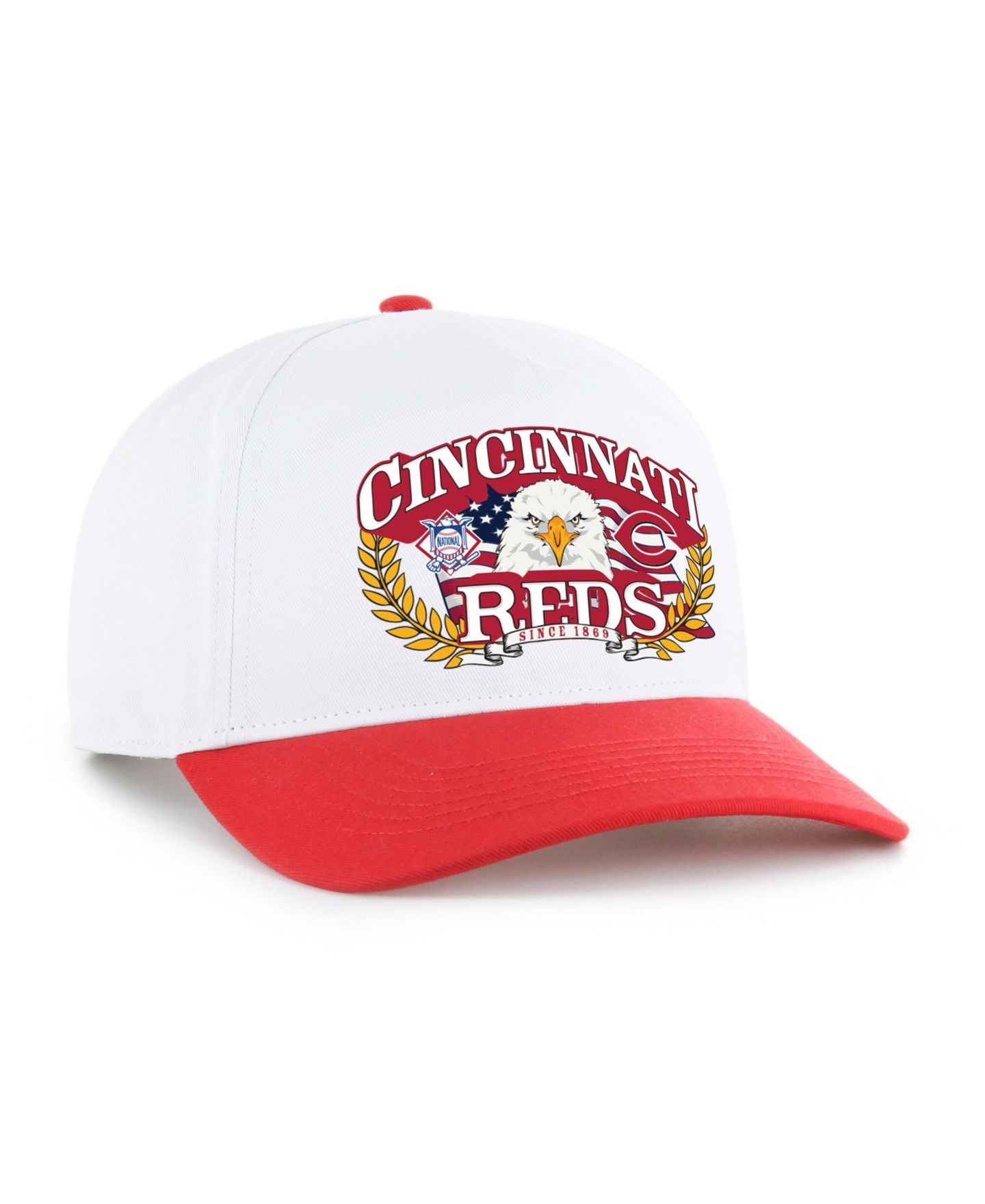 Мужская кепка '47 Brand White/Red Cincinnati Reds Americana Eagle Hitch Adjustable Hat — фото 2