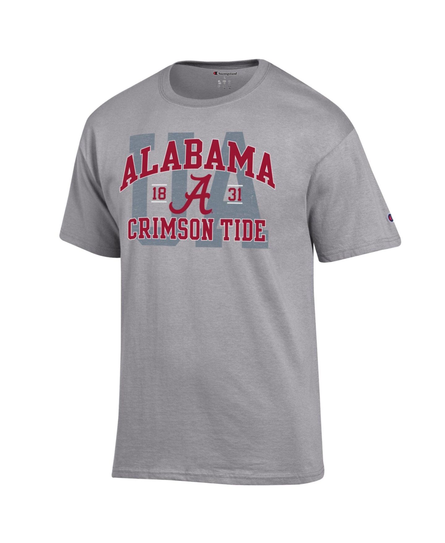Мужская футболка Champion Heather Gray Alabama Crimson Tide Varsity — фото 3