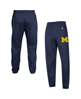 Men's Navy Michigan Wolverines Powerblend Banded Fleece Sweatpants