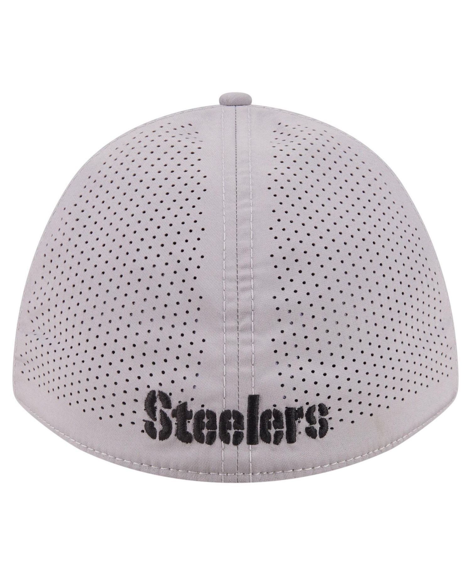 Men's Gray Pittsburgh Steelers 39THIRTY M-Crown Flex Fit Hat