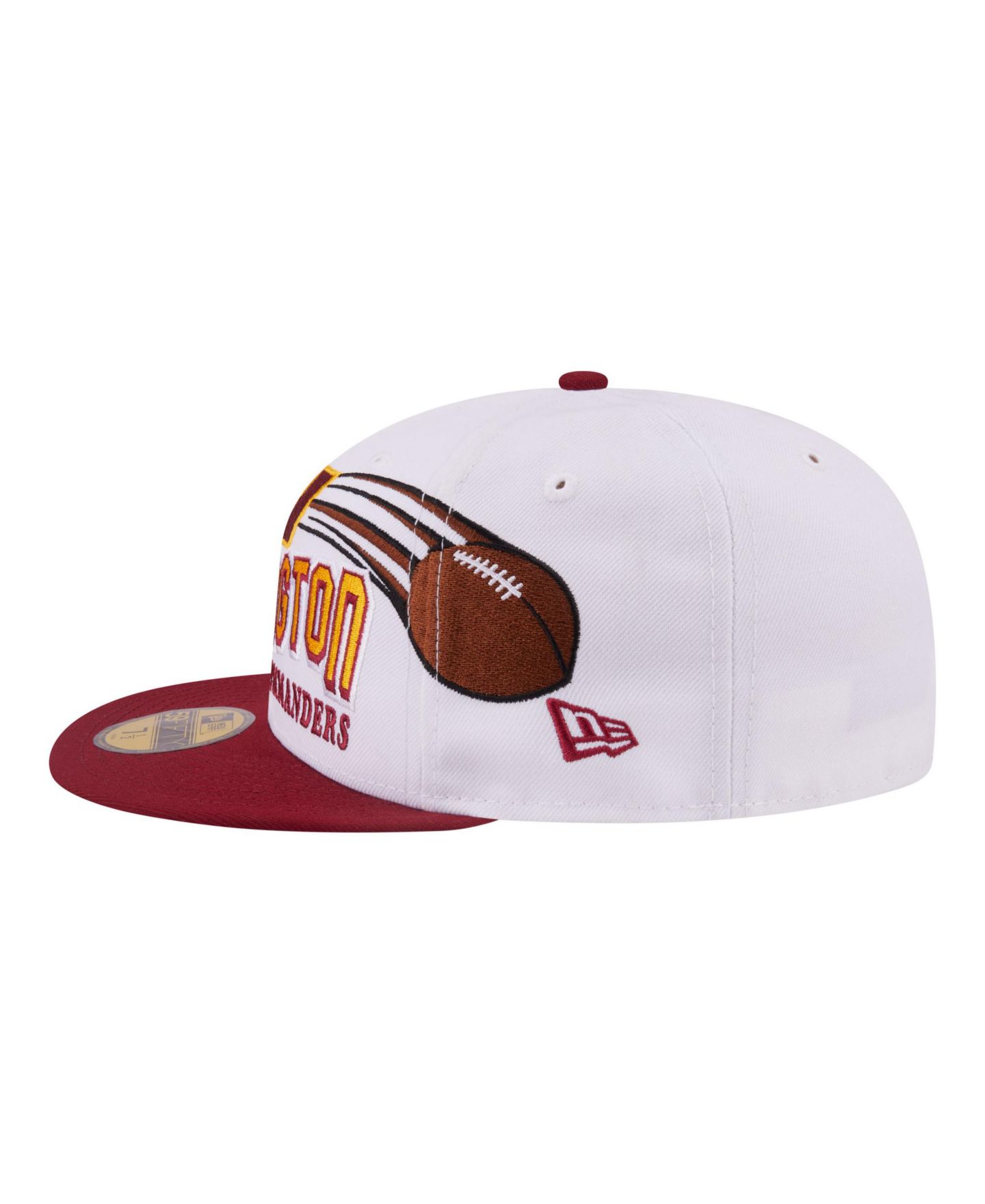 Мужская кепка New Era White/Burgundy Washington Commanders Retro Swoop 59FIFTY Fitted Hat — фото 2