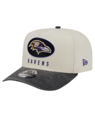 Men's Cream/Black Baltimore Ravens Washed A-Frame 9FIFTY Snapback Hat