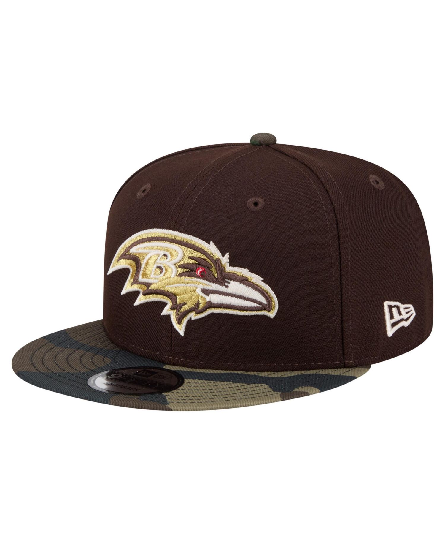 Men's Dark Brown Baltimore Ravens Burnt Wood Camo 9FIFTY Snapback Hat