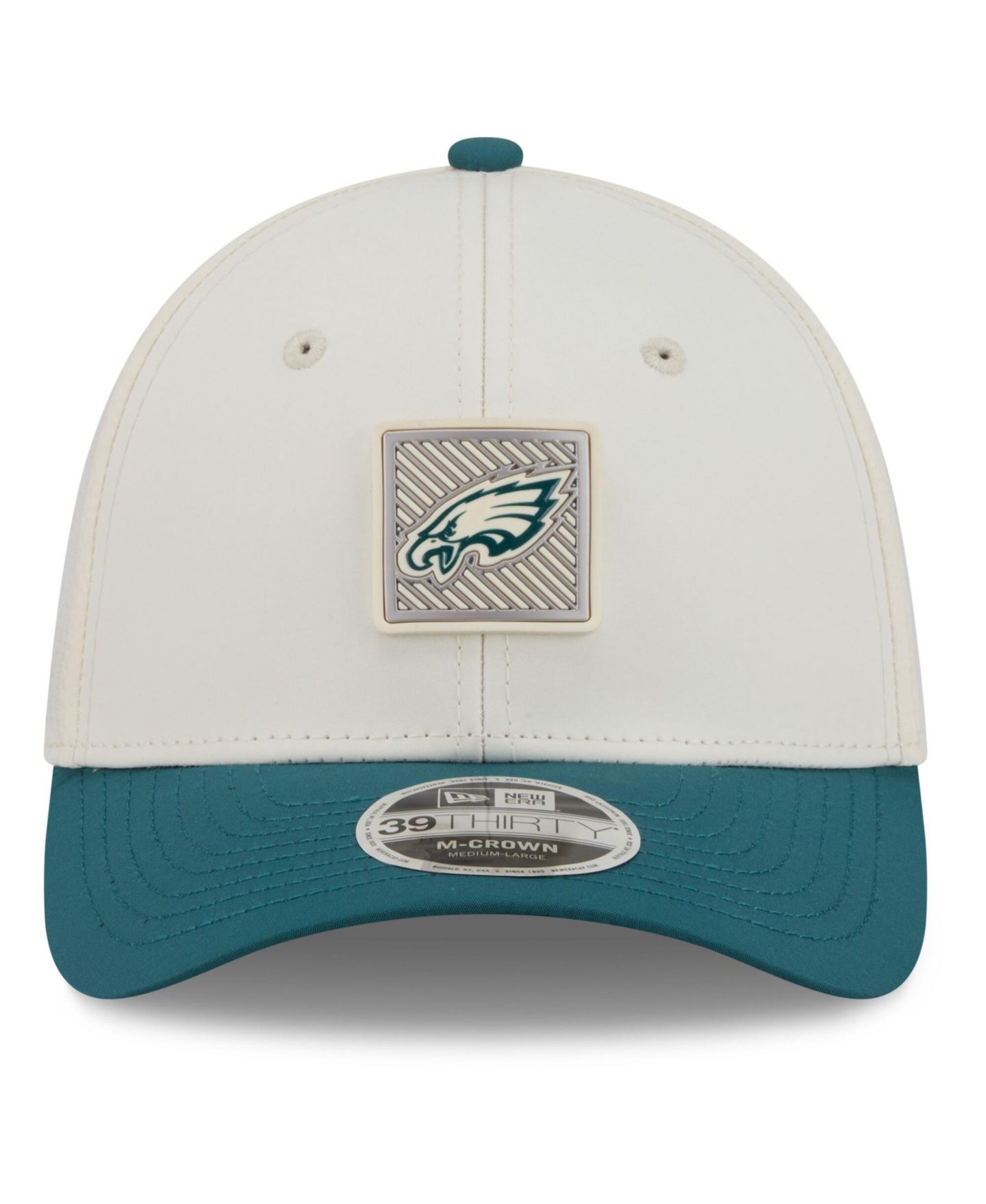 Мужская кепка New Era Cream/Midnight Green Philadelphia Eagles 2026 NFL Training Camp 39THIRTY Flex Hat — фото 5