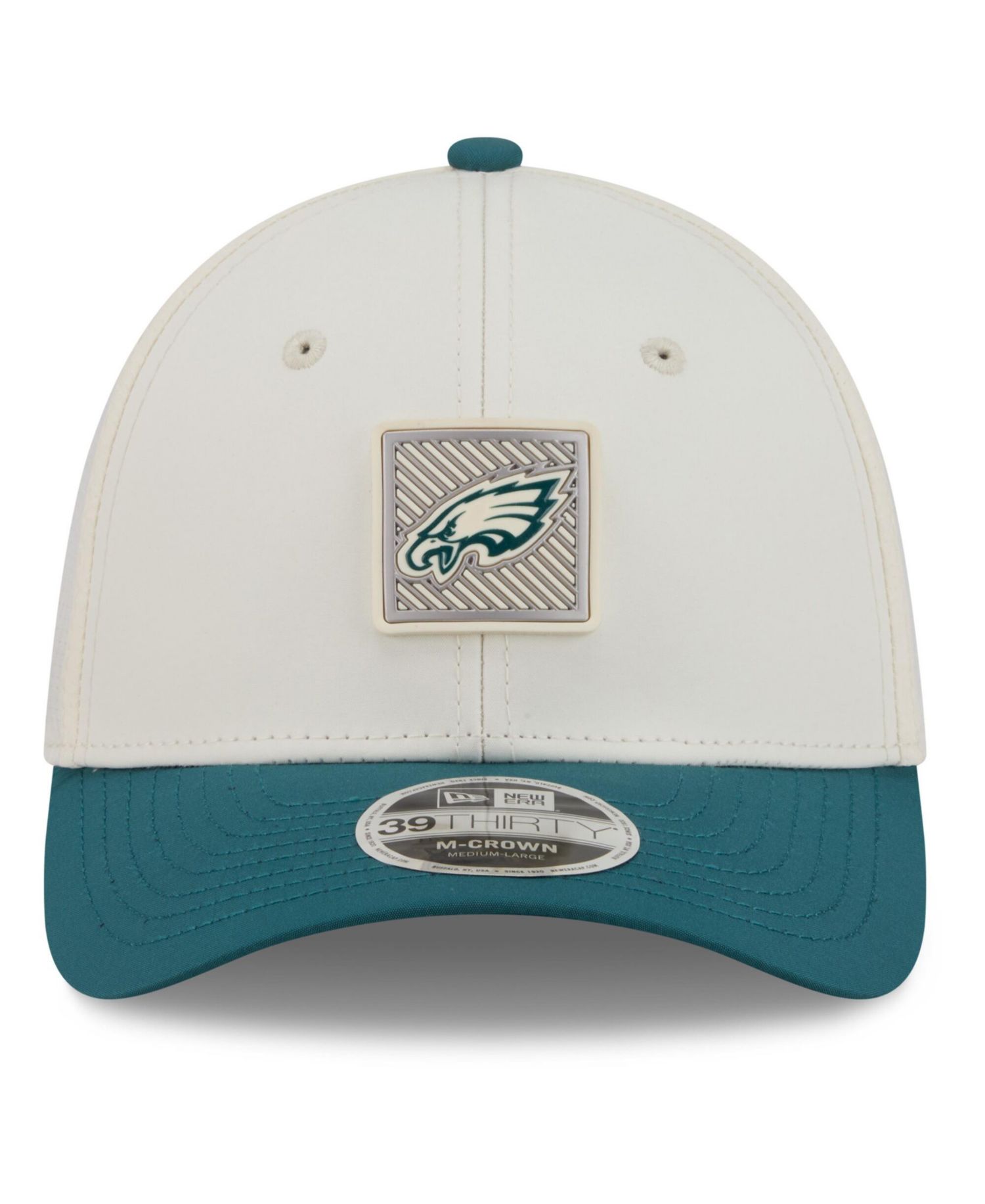 Men's Cream/Midnight Green Philadelphia Eagles 2026 NFL Training Camp 39THIRTY Flex Hat