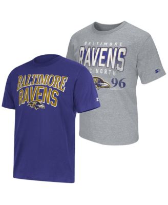 Men's 2-pack Purple/Gray Baltimore Ravens Logo T-Shirt
